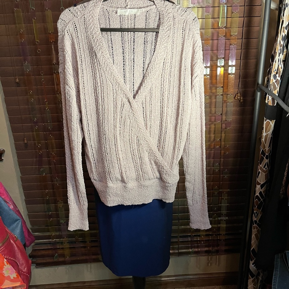Astr Brand Sold at Saks Light Lavender  Cross-over Front Sweater.  Size XL